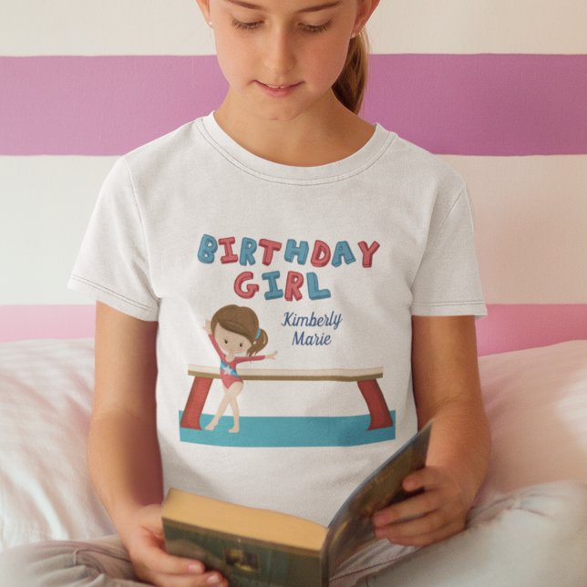 T-shirt Enfant Gymnastique Monogramme bleu Gymnaste Annive (Créateur téléchargé)