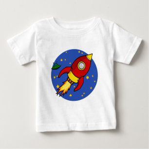 T-shirt enfant jaune rouge fusée