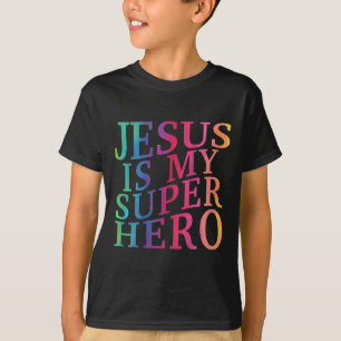 T-shirt Enfant Jésus Est Mon Superhéros Chrétien Dieu Fils