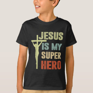 T-shirt Enfant Jésus Est Mon Superhéros Chrétien Dieu Fils