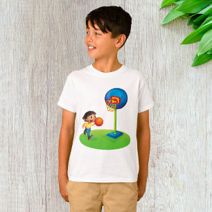 T-shirt Enfant Jouer au basket-ball avec Hoop Fun Sports