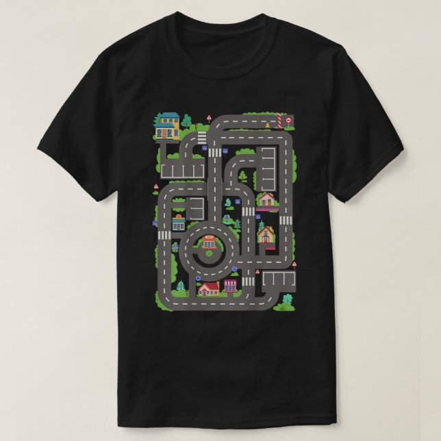 T-shirt Enfant Jouer Des Voitures Sur Papa Race Track Mat  (Design devant)