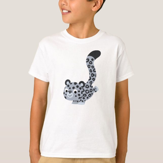 T-shirt enfant léopard de neige mignonne à l'atter (Devant)