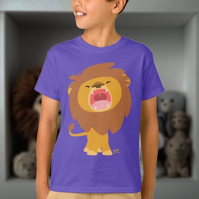T-shirt enfant Lion caricaturant mignon et puissan (Créateur téléchargé)