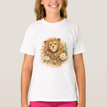 T-Shirt Enfant Lion Doré Vintage