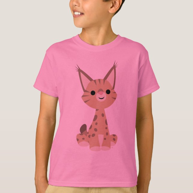 T-shirt enfant Lynx Cartoon mignon (Devant)