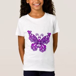 T-shirt enfant papillon stylisé violet