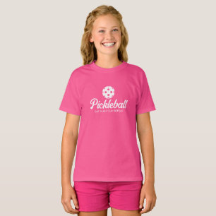 T-shirt enfant pour fille de pickleball rose migno