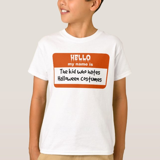 T-shirt Enfant qui déteste le Nametag de costumes de (Devant)