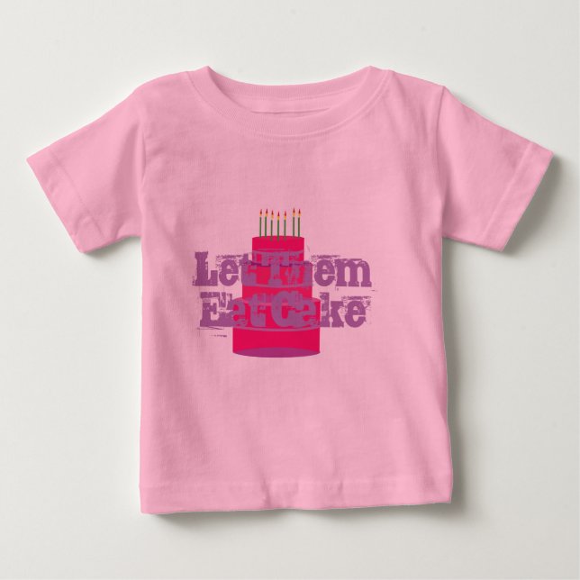 T-shirt enfant rose avec tutu "Laissez-les manger  (Devant)