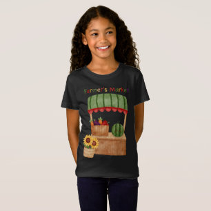 T-shirt enfant stand de légumes mignon du marché d