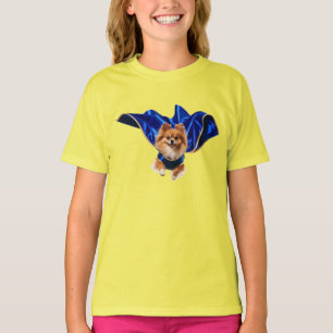 T-shirt enfant super-héros Pomeranian mignon
