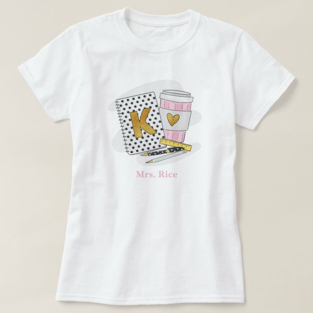 T-shirt Enfant sur mesure enseignant Carnet blanc café (Design devant)