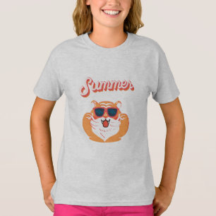 T-Shirt Enfant Tigre Mignon Été