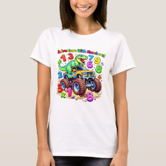 T-shirt enfant tracteur dessin animé nombres mathé