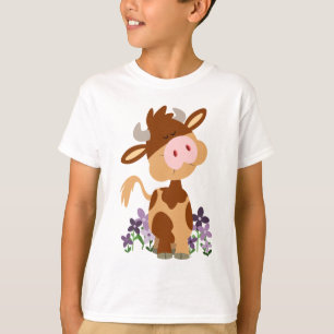 T-shirt enfant vache de dessin animé mignonne en t