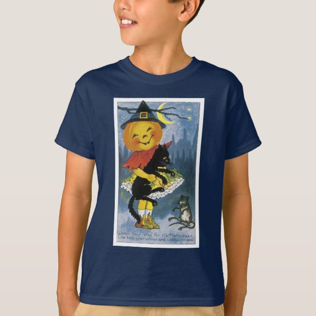 T-shirt Enfant Vintage Jack o' Lantern (Devant)