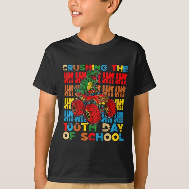T-shirt Enfants 100 Jours D'École Crushing Le 100E Jour De (Devant)