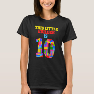 T-shirt Enfants 10e anniversaire 10 ans Constructeur Garço