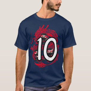 T-shirt Enfants 10e anniversaire garçon 10 ans Ninja Drago