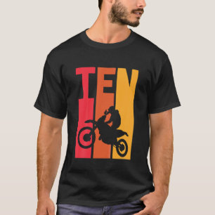 T-shirt Enfants 10E Anniversaire Retro Motocross 10 Ans Ga