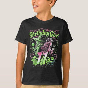 T-shirt Enfants 11e Anniversaire Sorcière rose et vert 11 