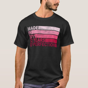 T-shirt Enfants 12 ans Anniversaire Né en 2011 Filles 12e