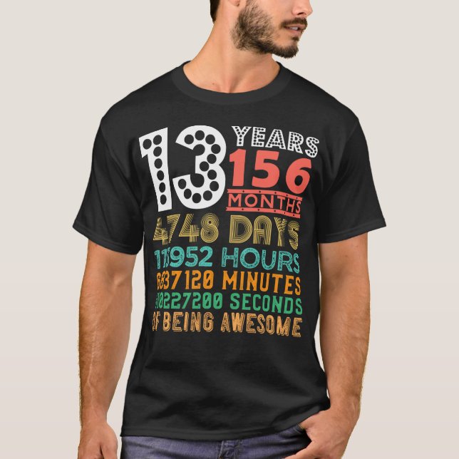 T-shirt Enfants 13e Anniversaire 13 Ans 156 Mois De Bein (Devant)