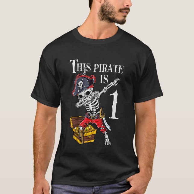 T-shirt Enfants 1 an Pirate Anniversaire Pirates de Dabbin (Devant)