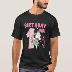 T-shirt Enfants 1 Anniversaire Ballet Girl mignonne Chat K
