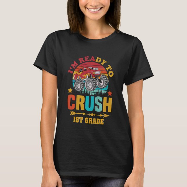 T-shirt Enfants 1er Jour De Première Année Prêt À Écraser  (Devant)