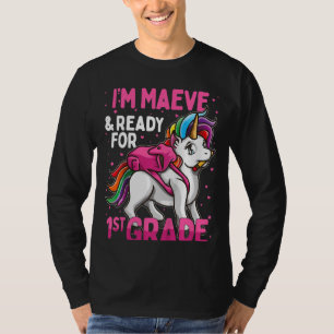 T-shirt Enfants 1st Grader Unicorn Je suis Maeve Et Prêt P