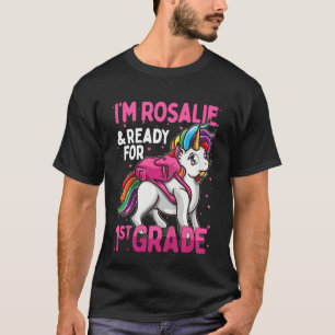 T-shirt Enfants 1st Grader Unicorn Je suis Rosalie et prêt