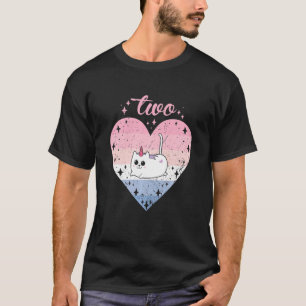 T-shirt Enfants 2 ans Cute Cat Caticorn Anniversaire Fille