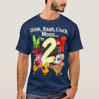 T-shirt Enfants 2 ans Ferme Anniversaire Fête Animal Grang