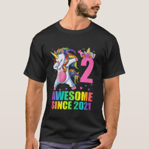 T-shirt Enfants 2 ans Filles Dabbing Unicorne Awesome Sinc