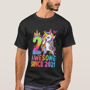 T-shirt Enfants 2 ans Filles Dabbing Unicorne Awesome Sinc