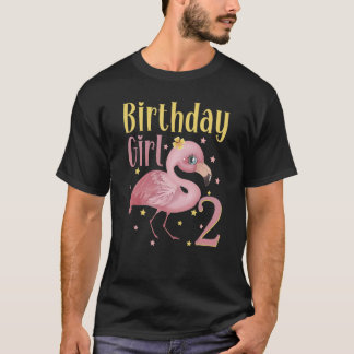 T-shirt Enfants 2 ans Flamant rose Anniversaire Fille fête
