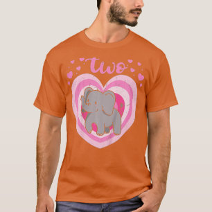 T-shirt Enfants 2 ans mignonne Eléphant Anniversaire Fille