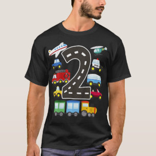 T-shirt Enfants 2 ans Transport Anniversaire Voiture Train