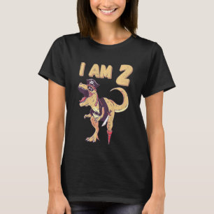 T-shirt Enfants 2e anniversaire Dino 2 ans Pirate Tyrannos