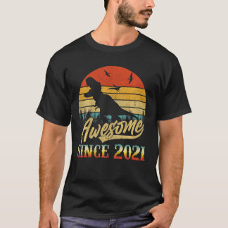 T-shirt Enfants 2e anniversaire Dinosaur 2 ans Awesome Sin