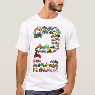 T-shirt Enfants 2E Anniversaire Ferme Tracteur Deux 2 Ans