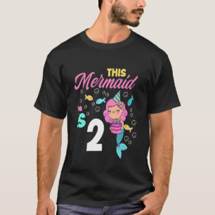 T-shirt Enfants 2e anniversaire filles sirène 2 ans sirène