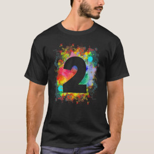 T-shirt Enfants 2e anniversaire Peinture Splashes Colorful