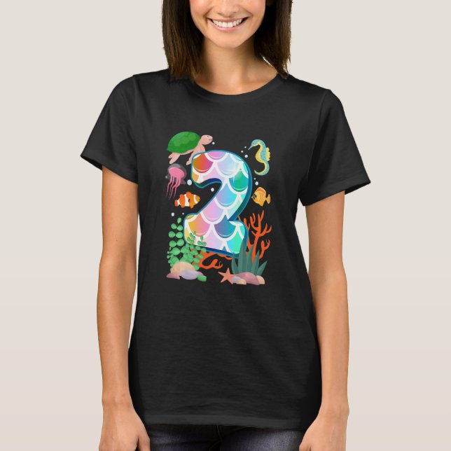 T-shirt Enfants 2e anniversaire Poisson Tetra Aquarium Sou (Devant)
