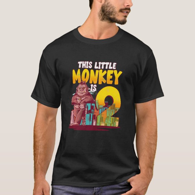T-shirt Enfants 2e anniversaire singe Safari Ce Petit Sing (Devant)