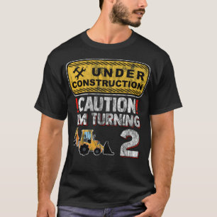 T-shirt Enfants 2ème Camion Anniversaire Construction Thèm