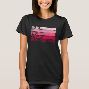 T-shirt Enfants 3 ans Anniversaire Né en 2020 Filles 3e na