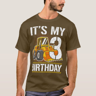 T-shirt Enfants 3 ans véhicule de construction 3e annivers